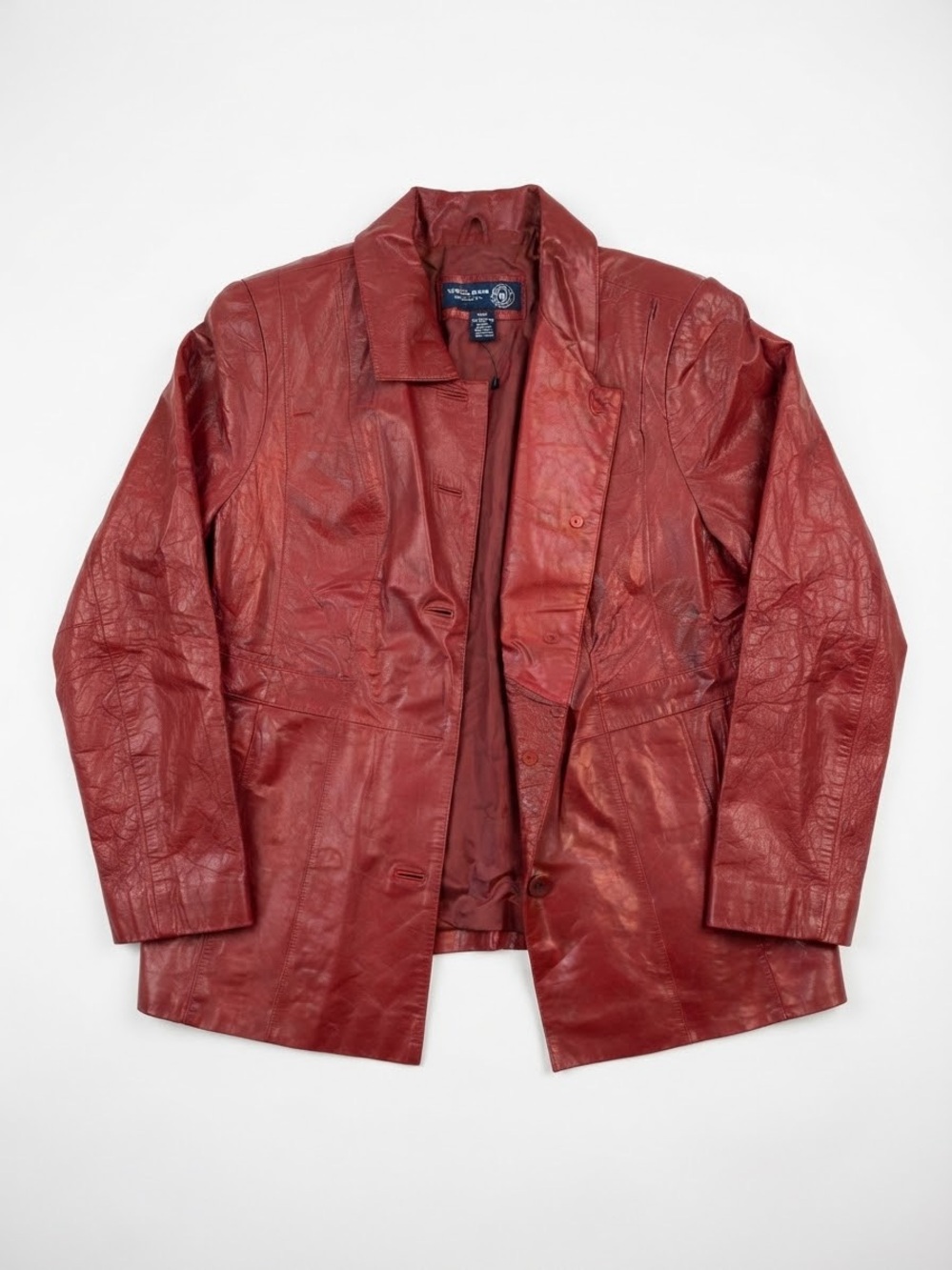 Venezia Red Leather Blazer Jacket